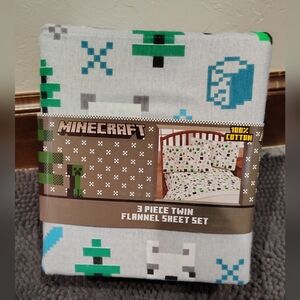Minecraft Twin Flannel Sheet Set